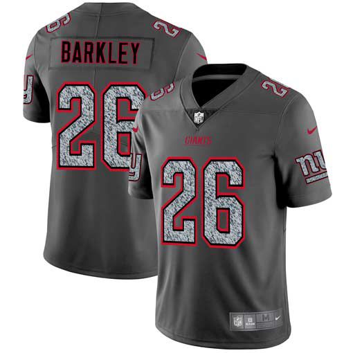 Men New York Giants #26 Barkley Nike Teams Gray Fashion Static Limited NFL Jerseys